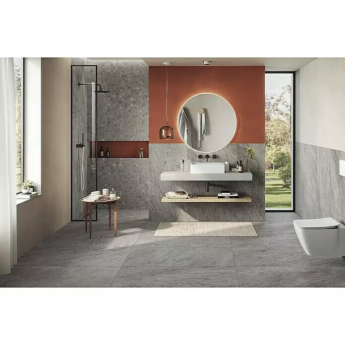 Atlas Concorde Solution Regent Feinsteinzeugfliese Silver - 60 x 120 cm, Silbergrau, Matt - Stimmungsaufnahme