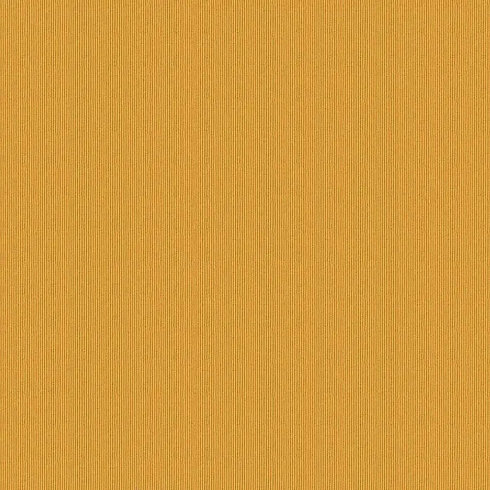 Tela por metros Loneta Oporto - 30% poliéster y 70% algodón, Mostaza - Primer plano de una tela de pana color mostaza con finas rayas verticales, ideal para proyectos de ropa y decoración del hogar.
