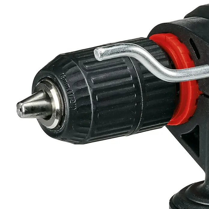 Einhell PXC 18V Taladro percutor de batería TC-ID 18 Li - Solo - 18 V, Sin batería - Detalle del portabrocas de un taladro, diseñado para sujetar de forma segura varios tamaños de brocas.\n