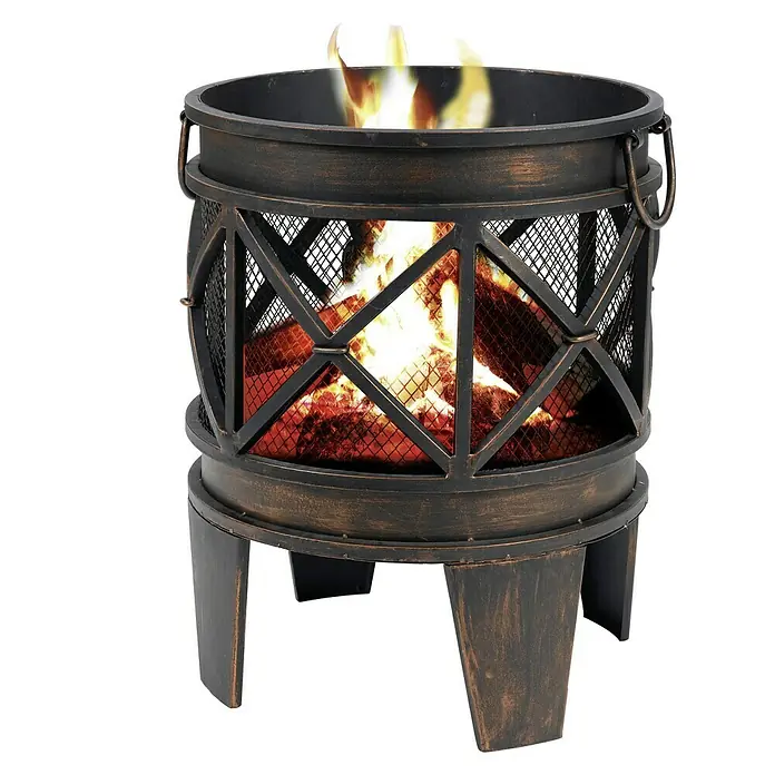 Tepro Feuerkorb Gracewood - Ø x H: 42 cm x 53 mm, Schwarz/Bronze - Stimmungsvolle Feuerschale mit antikem Finish. Der Feuerkorb spendet Wärme und sorgt für Lagerfeueratmosphäre im Garten oder auf der Terrasse.