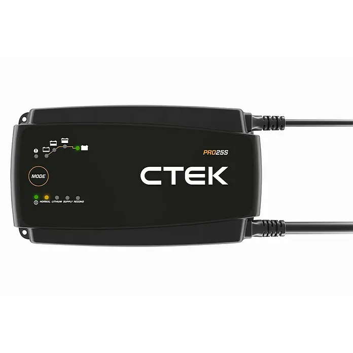 CTEK Automatik-Ladegerät PRO25S EU - Kapazität: 40 Ah - 500 Ah - CTEK PRO25S Batterieladegerät in Schwarz, geeignet für verschiedene Batterietypen. Zuverlässige Ladung für optimale Leistung und lange Lebensdauer.
