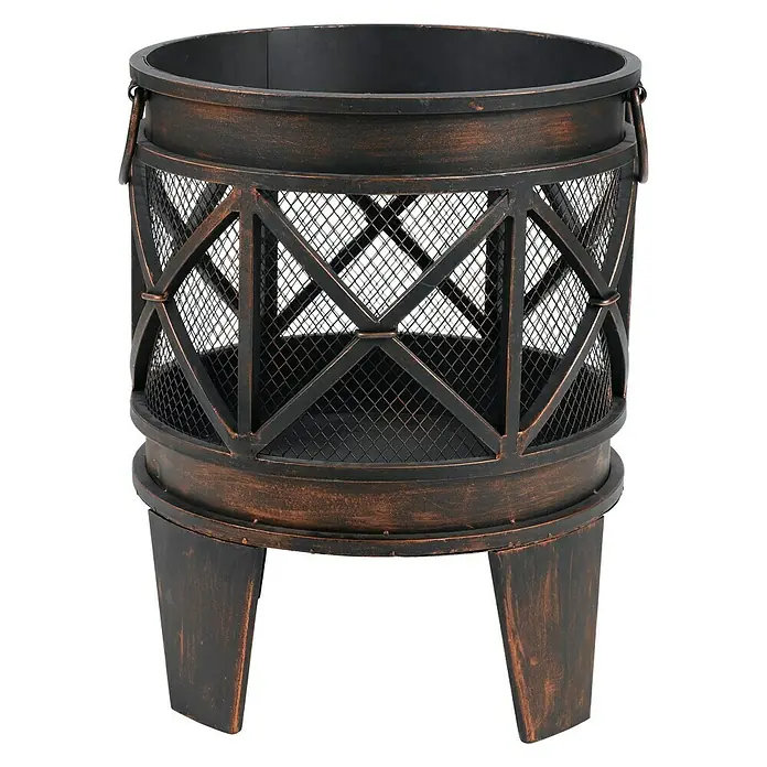 Tepro Feuerkorb Gracewood - Ø x H: 42 cm x 53 mm, Schwarz/Bronze - Dieser robuste Feuerkorb im antiken Stil verfügt über ein Gitterdesign und stabile Beine und ist somit ideal für gemütliche Abende im Freien.
