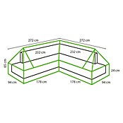 Outdoor Covers Loungemeubel beschermhoes (l x b x h: 94 x 272 x 65 cm, Polypropyleen, Grijs) | BAUHAUS