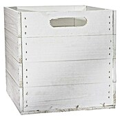 Holzkiste weiß mit Eingriffen (L x B x H: 32,5 x 33 x 37,5 cm, Weiß, 2 Eingriffe) | BAUHAUS