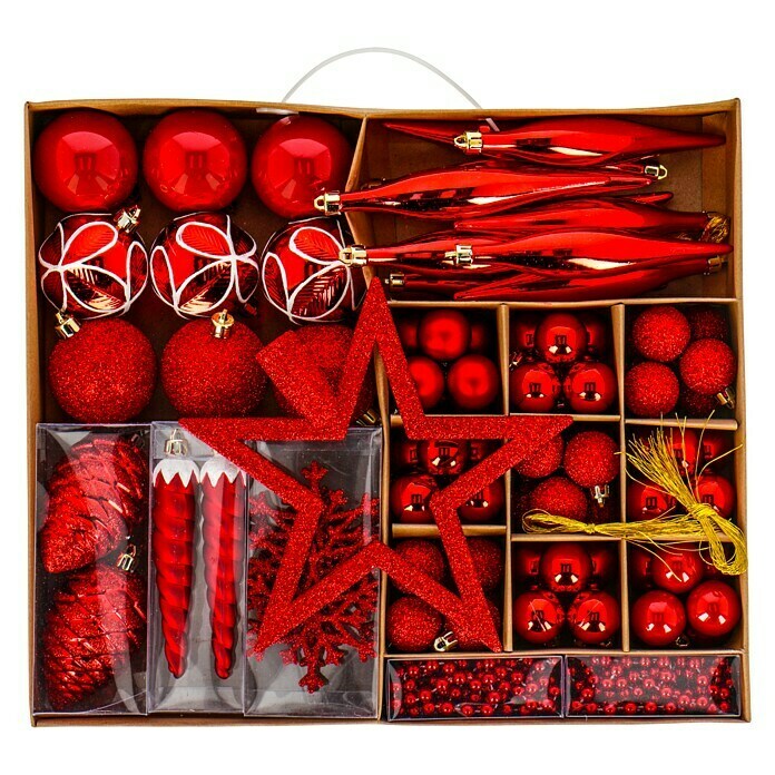 Christbaumkugel-Set (Rot, Kunststoff, 97 Stk.) | BAUHAUS