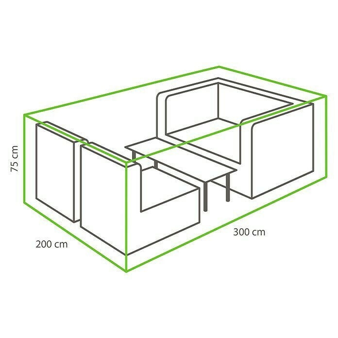 Outdoor Covers Beschermhoes voor loungesets (l x b x h: 300 x 200 x 75 cm, Grijs) | BAUHAUS