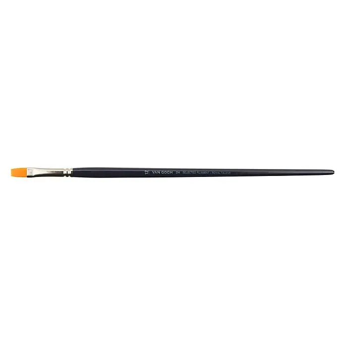 Talens Van Gogh Pincel plano O/A tipo 294 - Tamaño pincel: N.12, Fibra sintética, Madera - Pincel de la marca Van Gogh, número 204, con cerdas de alta calidad para la aplicación precisa de pintura en lienzos.