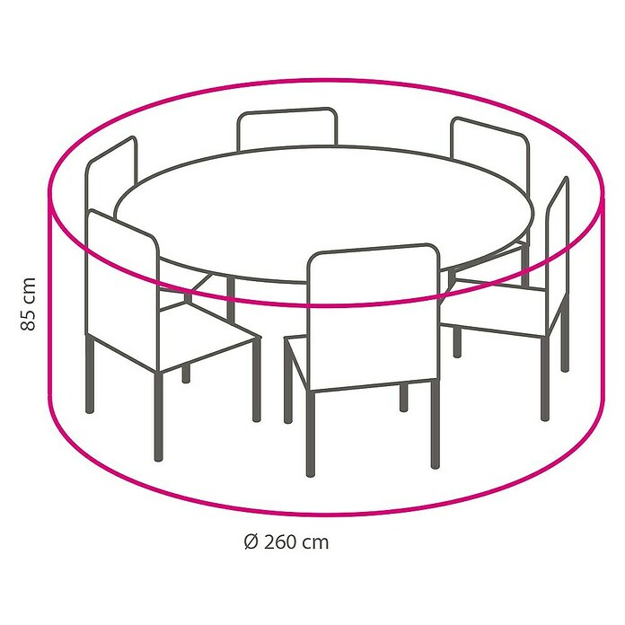 Outdoor Covers Beschermhoes voor zitgroepen (Kunststof, Ø x h: 260 x 85 cm) | BAUHAUS