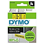 Dymo Cinta para etiquetado (7 m x 12 mm, Color presión: Negro, Color cinta: Amarillo, Plástico)