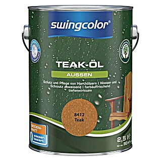 swingcolor Teak-Öl (Teak, 2,5 l, Seidenmatt, Wasserbasiert)