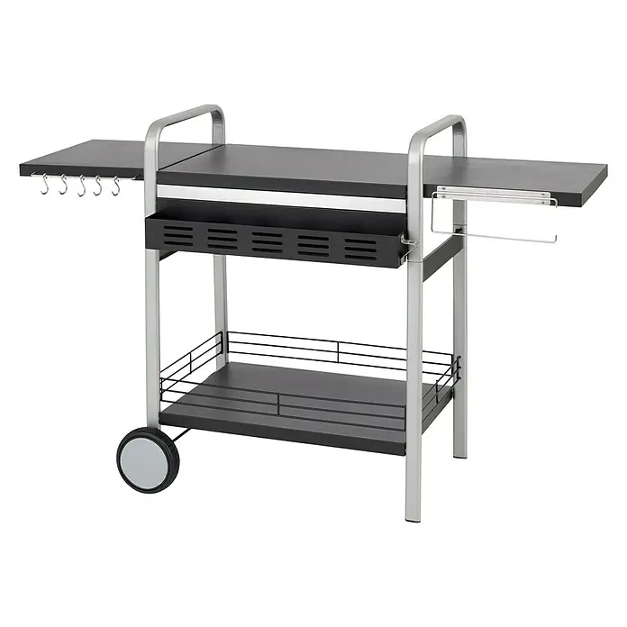 Tepro Untergestell Universal - L x B x H: 150,5 x 59,5 x 97,5 cm, Stahl - Ein vielseitiger Grillwagen mit Ablageflächen und praktischen Haken für Grillutensilien. Ideal für jede Grillparty.