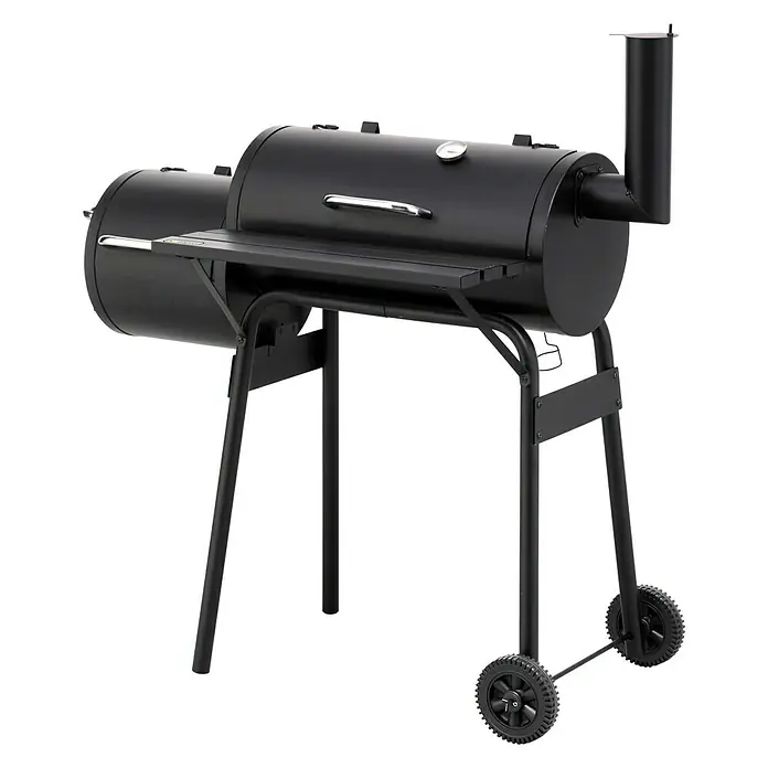 Tepro Smoker Wichita - Grillfläche (B x T): 54 x 30 cm - Dieser schwarze Smoker-Grill bietet viel Platz zum Grillen und Räuchern. Ideal für BBQ-Liebhaber. Mit praktischer Ablagefläche.