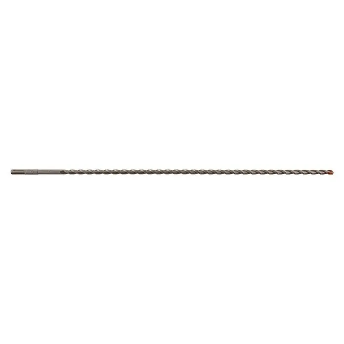Wolfcraft Beton- & Steinbohrer Standard - Durchmesser Bohrer: 10 mm, Länge: 600 mm - Eine lange, graue SDS-Plus Hammerbohrer mit Wendel und gehärteter Spitze für effizientes Bohren in harte Materialien.
