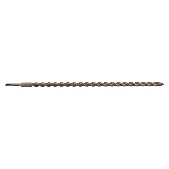 Wolfcraft Beton- & Steinbohrer Standard - Durchmesser Bohrer: 20 mm, Länge: 600 mm - Nahaufnahme eines SDS-Plus-Bohrers mit Spiralbohrer für Bohrmaschinen, ideal für präzise Bohrungen in Beton und Mauerwerk.