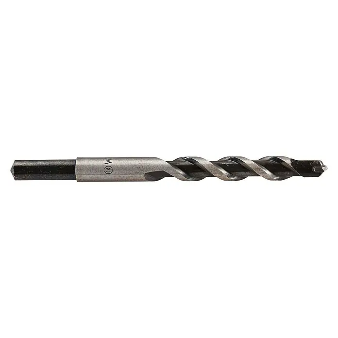 Wolfcraft Beton- & Steinbohrer Professional - Durchmesser Bohrer: 4 mm - Nahaufnahme eines Steinbohrers mit spiralförmigen Nuten und einer verstärkten Spitze, ideal für präzise Bohrungen in harten Materialien.