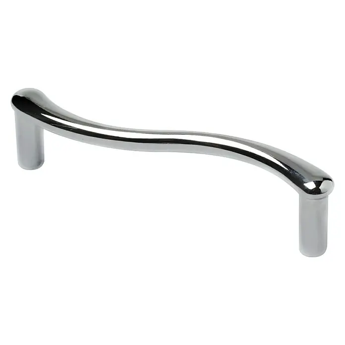 Rei Möbelgriff - Typ Möbelgriff: Bügel, L x B x H: 106 x 28 x 16 mm, Sonstige, Verchromt - Elegante, geschwungene Relingstange aus verchromtem Stahl für Möbel oder Türen, die einen Hauch von modernem Design verleiht.