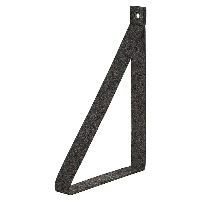 Dolle Regalhalter - 2 Stk., Filz, Traglast Einlegeboden: 12 kg - Nahaufnahme einer robusten, schwarzen Regalhalterung aus Filz mit einem Metalleinsatz für sicheren Halt und stilvolle Funktionalität.