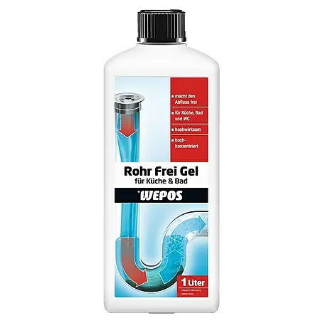 Wepos  Abflussreiniger Rohr Frei Gel für Küche & Bad