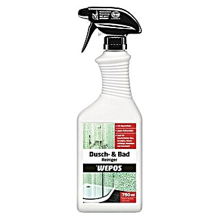 Wepos Reinigungsmittel Dusch- & Bad Reiniger (750 ml, Flasche mit Sprühkopf)