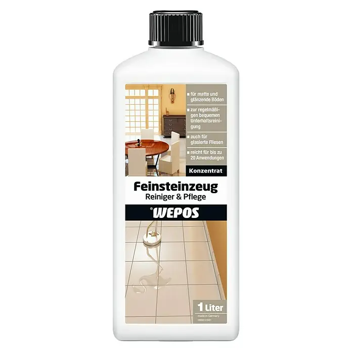 Wepos Reinigungsmittel Feinsteinzeug Reiniger & Pflege1 l, Flasche