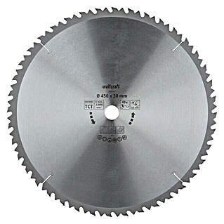 Wolfcraft Kreissägeblatt Serie braun (450 mm, Bohrung: 30 mm, 40 Stk., Geeignet für: Tischkreissägen)