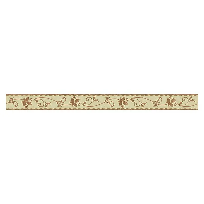 A.S. Création Only Borders 11 Tapetenborte Blumenranke - Kunststoff, Braun/Beige - Dekorativer Bordürenaufkleber mit floralem Design in Beige und Braun, ideal für eine stilvolle Wandgestaltung.