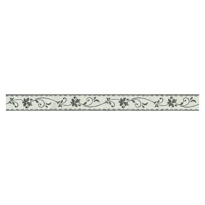 A.S. Création Only Borders 11 Tapetenborte Blumenranke - Kunststoff, Schwarz-Grau - Floral gemusterte Bordüre, elegantes Design mit Blättern und Ranken für dekorative Zwecke, stilvolle Akzente.