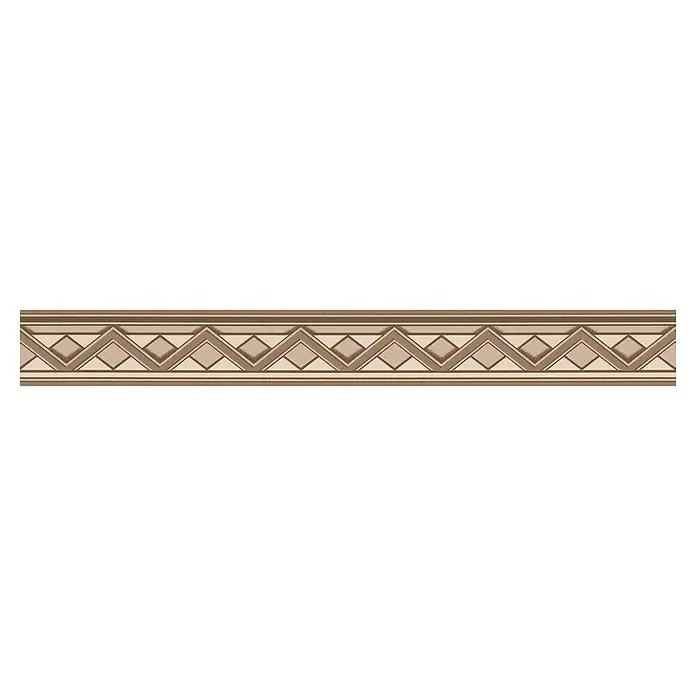 A.S. Création Only Borders 11 Tapetenborte 3D-Grafik - Creme/Braun, L x H: 5 x 0,05 m, Selbstklebefolie - Dekorativer Bordüre in Braun- und Beigetönen mit geometrischem Muster für stilvolle Wandgestaltung.