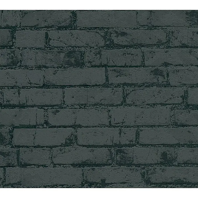 A.S. Création Michalsky 4 Vliestapete Steinmauer - Schwarz, Steinoptik, 10,05 x 0,53 m - Nahaufnahme einer grauen Backsteinmauer, die eine rustikale und robuste Textur aufweist. Ideal für Hintergründe und Designprojekte.
