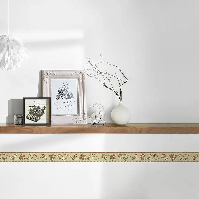 A.S. Création Only Borders 11 Tapetenborte Blumenranke - Kunststoff, Braun/Beige - Eine elegante Wandbordüre mit floralem Muster, die jedem Raum einen Hauch von Vintage-Charme verleiht. Ideal für stilvolle Akzente im Wohnbereich.