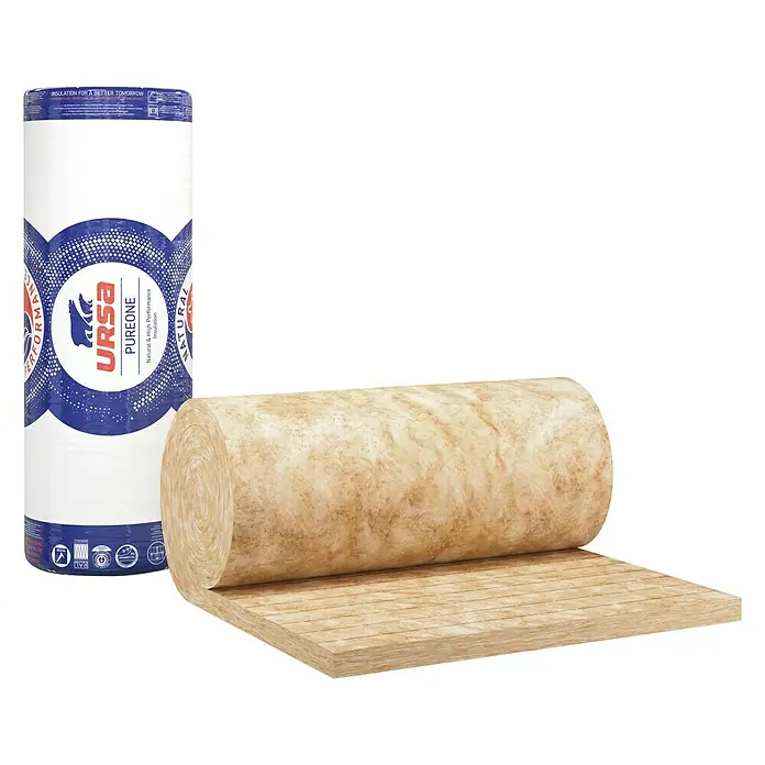 Ursa PureOne Untersparrenfilz USF 318.000 x 1.200 x 60 mm - Eine Rolle URSA Pureone Dämmwolle, ein natürliches und hochleistungsfähiges Isolationsprodukt, das Wärme und Schallschutz bietet.
