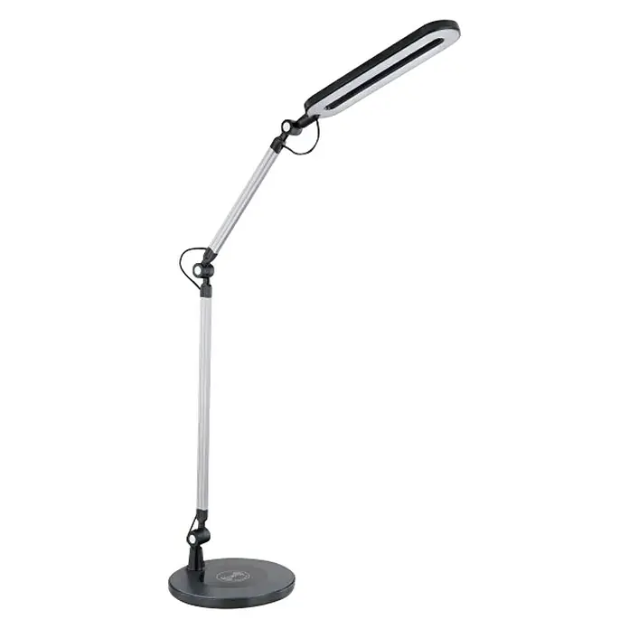 Globo LED-Tischleuchte Ursino - 9 W, L x B x H: 58,7 x 20 x 107 cm, Weiß, Kaltweiß - Elegante, moderne LED-Schreibtischlampe in Silber und Schwarz. Perfekt für Büro oder Zuhause, mit verstellbarem Arm für optimale Beleuchtung.