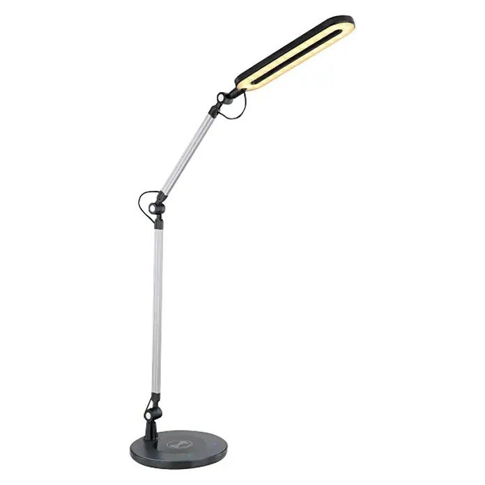 Globo LED-Tischleuchte Ursino - 9 W, L x B x H: 58,7 x 20 x 107 cm, Weiß, Kaltweiß - Schreibtischlampe mit schlankem, modernem Design und verstellbarem Arm für optimale Beleuchtung und kabelloses Laden.
