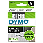 Dymo Cinta para etiquetado (7 m x 12 mm, Color presión: Negro, Color cinta: Blanco, Plástico)