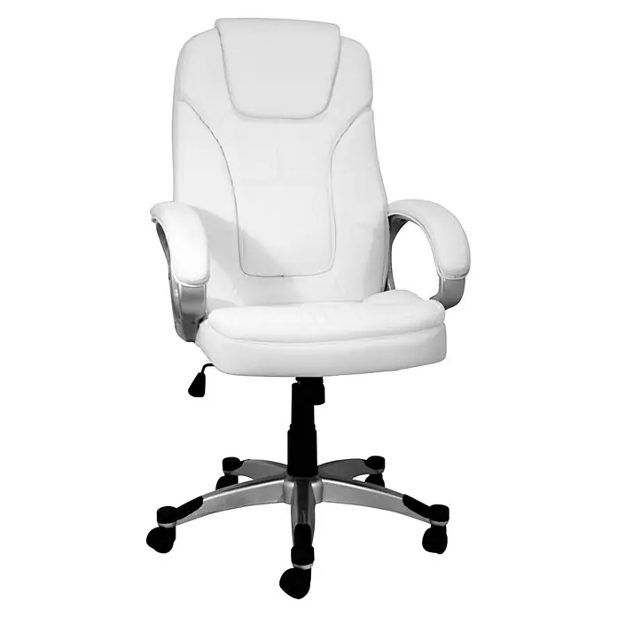Silla de oficina Elisabeth - Blanco, Reposabrazos - Elegante diseño de silla de oficina blanca. Silla ergonómica con acolchado confortable y ajustes para un confort óptimo.
