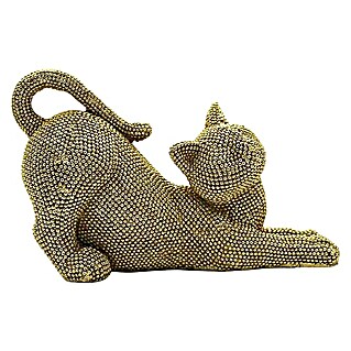 Dekofigur Katze (B x H: 12 x 19 cm, Gold)