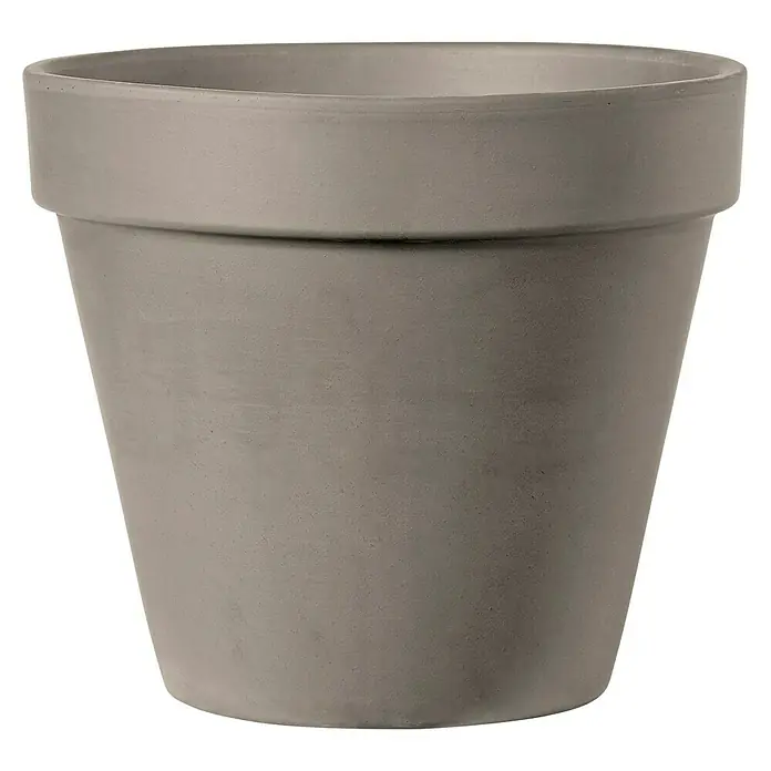 Deroma Moka Garden Pflanztopf Vaso Standard - Außenmaß (Ø x H): 23 x 20,3 cm, Naturmaterialien, Mokka - Grauer Pflanztopf aus Terrakotta, ideal für Zimmer- und Gartenpflanzen. Schlichtes Design für vielseitige Dekorationsmöglichkeiten.