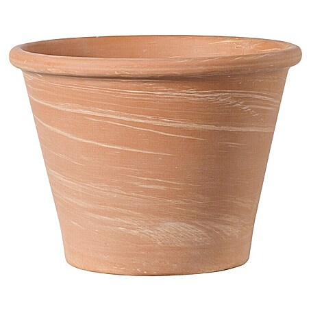 Deroma Pflanztopf Vasum (Außenmaß (Ø x H): 17 x 12,6 cm, Naturmaterialien, Terracotta, Weiß)