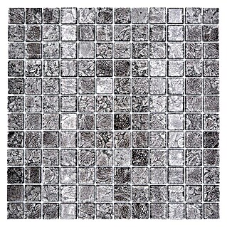 Mosaikfliese Quadrat Crystal Uni CM 4BL12 (30 x 30 cm, Schwarz, Glänzend)