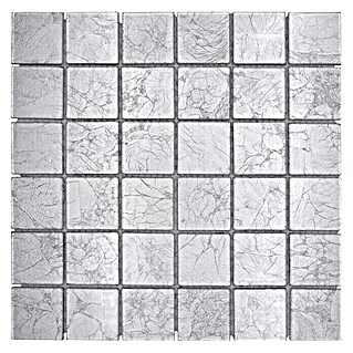 Mosaikfliese Quadrat Crystal Uni CM 4SB21 (30 x 30 cm, Silber, Glänzend)