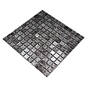 Mosaikfliese Quadrat Crystal Uni CM 4BL12 (30 x 30 cm, Schwarz, Glänzend)