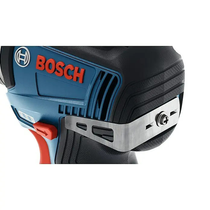 Bosch Professional Akku-Bohrschrauber GSR 12V-35 - 12 V, 2 Akkus, 3 Ah - Detailaufnahme eines Bosch Akku-Schlagschraubers, der seine robuste Bauweise und sein ergonomisches Design hervorhebt.