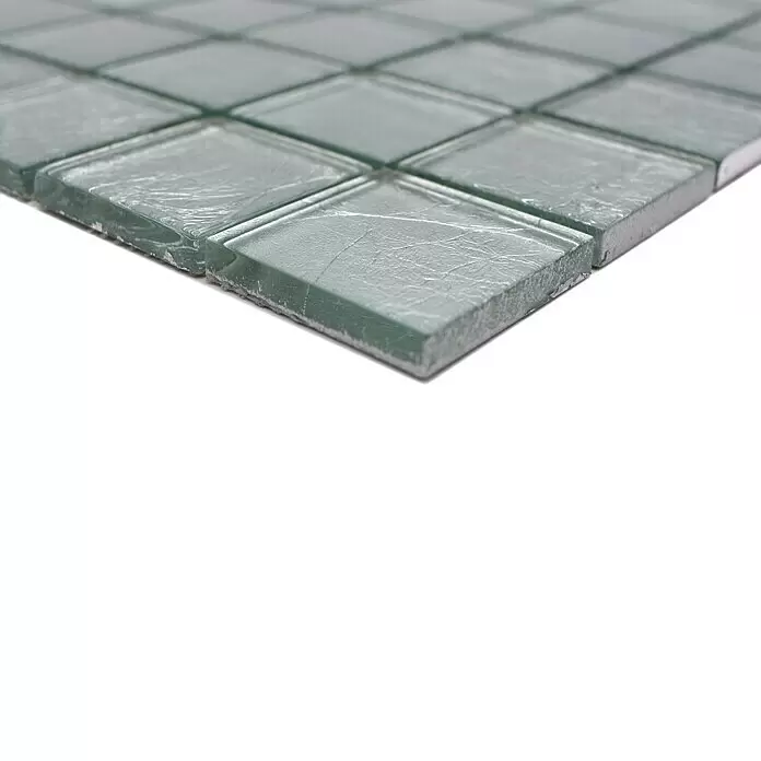 Mosaikfliese Quadrat Crystal Uni XCM 8SB26 - 30 x 30 cm, Silber, Glänzend - Detailaufnahme