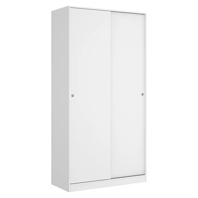 Dekit Armario de puertas correderas Slide Plus - L x An x Al: 50 x 100 x 204 cm, Blanco - Armario blanco moderno con puertas correderas y diseño minimalista. Ideal para dormitorios o vestidores.