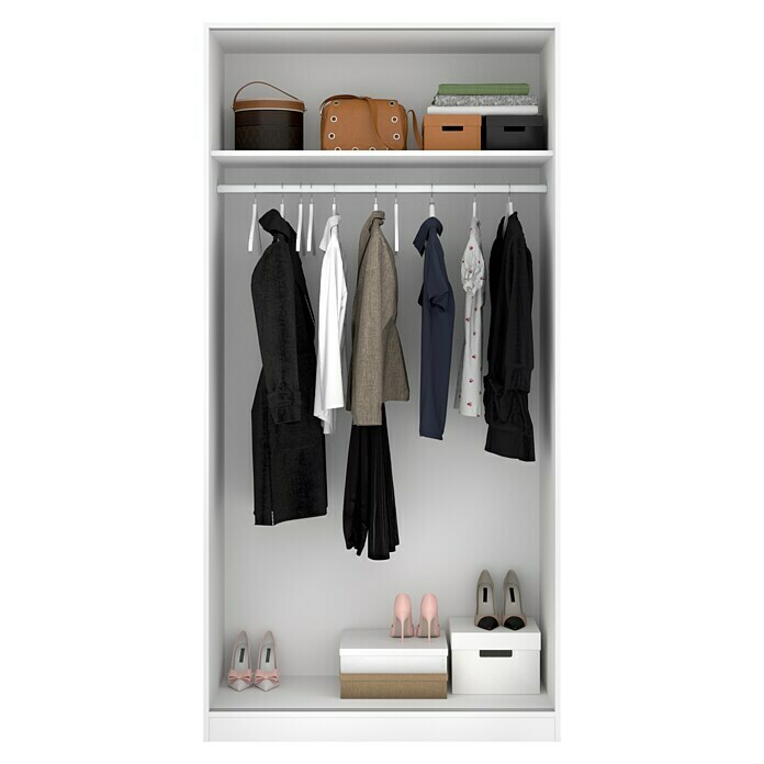Armario para ropa con puertas correderas Slide (L x x Al: 50 x 100 x 204 cm, Blanco) | BAUHAUS