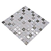 Mosaikfliese Quadrat Crystal Mix CM 424 (30 x 30 cm, Weiß/Silber, Glänzend)