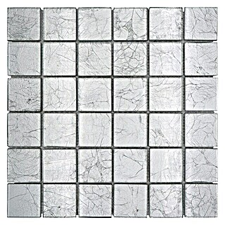 Mosaikfliese Quadrat Crystal Uni XCM 8SB26 (30 x 30 cm, Silber, Glänzend)