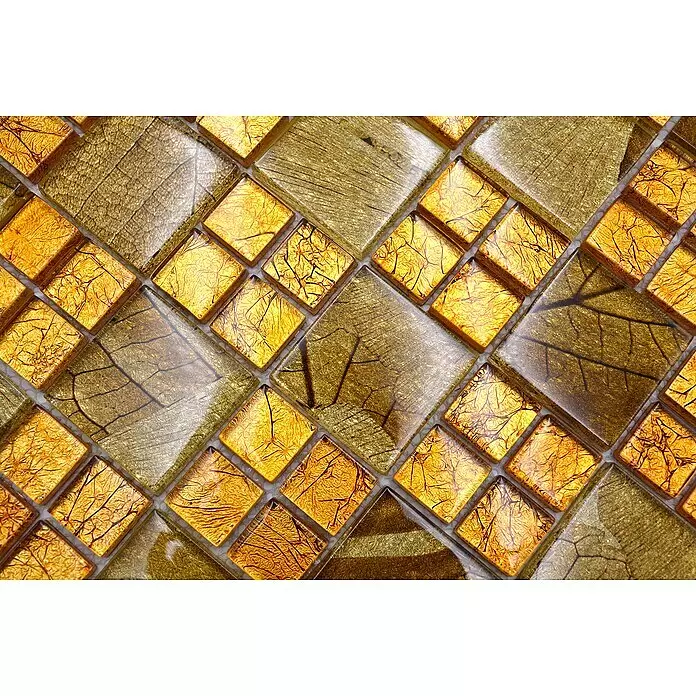 Mosaikfliese Crystal Desert XCM 8DSG - 30 x 30 cm, Gold, Glänzend - Detailaufnahme