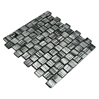 Mozaik pločica Quadrat Crystal Struktur XCM CF81 (28,6 x 31,8 cm, Crne boje, Sjaj)