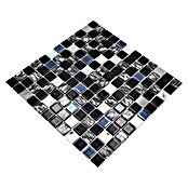 Mosaikfliese Quadrat Crystal Mix CM 426 (30 x 30 cm, Schwarz/Silber, Glänzend)